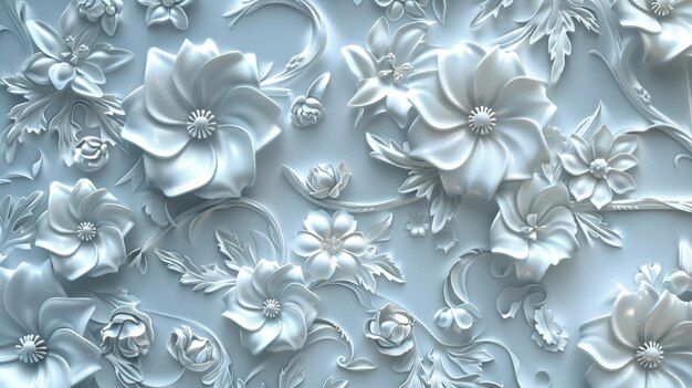 Photo 3d floral pattern background v 6