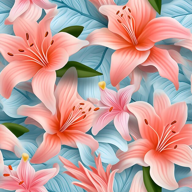 3D Floral Seamless pattern for digital printings