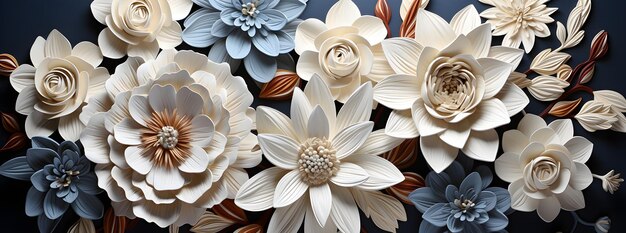 3D花の壁の壁に花の壁紙を飾る