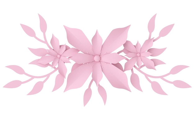 3D flower Paper flower 3D illustration