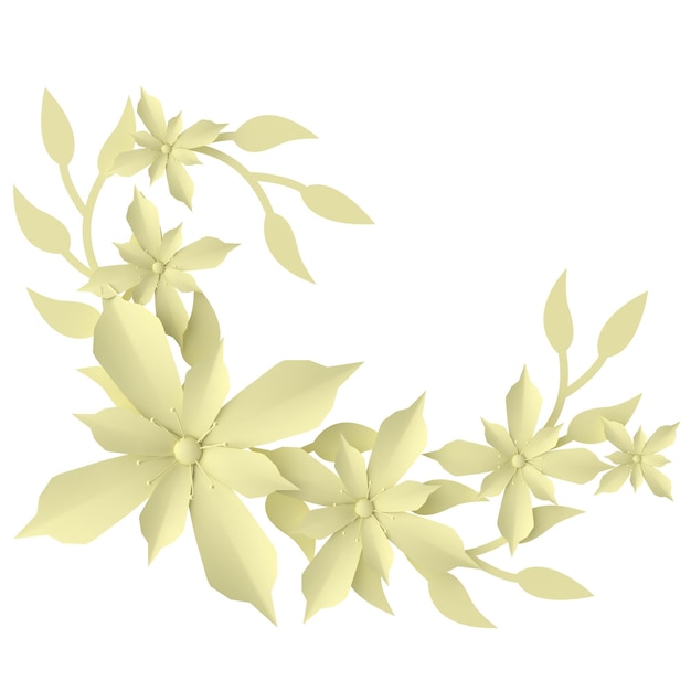 3D flower Paper flower 3D illustration