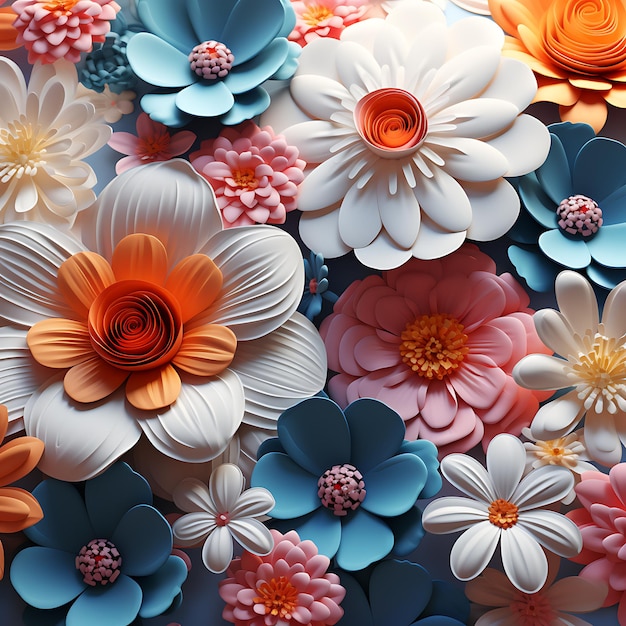 Photo 3d flowers background