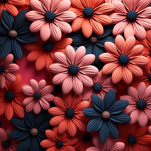 Photo 3d flowers background