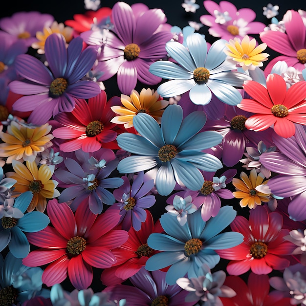 Photo 3d flowers background