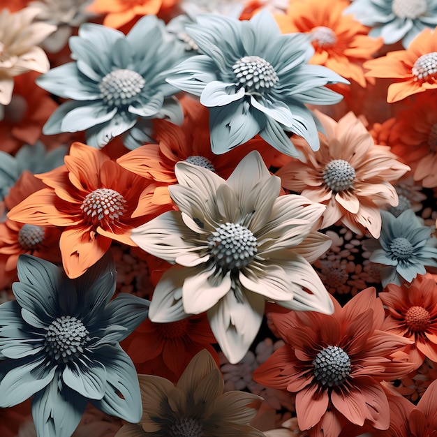 Photo 3d flowers background