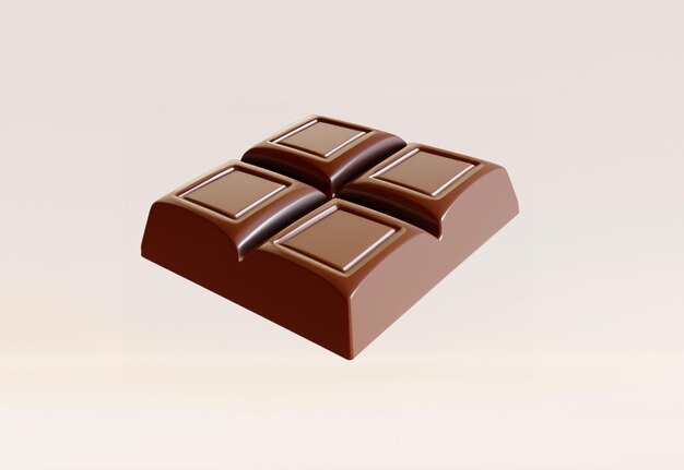 Photo 3d food 3d rendering of chocolate
