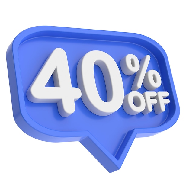 3D forty percent off 40 off 40 sale