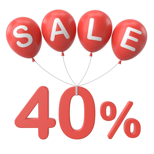 3D 40% 세일 40 세일 세일 배너 장식