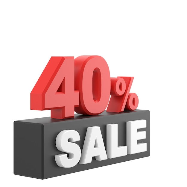 3D forty percent sale 40 sale Sale banner decoration