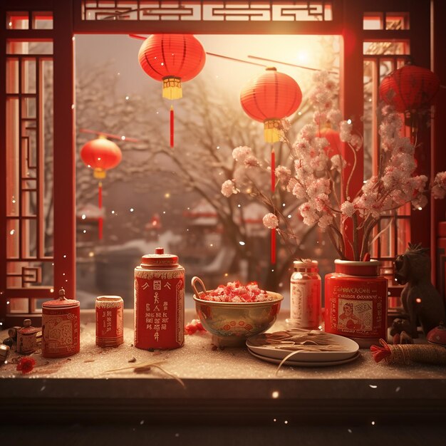 3D-foto's van Chinese nieuwjaarsfeesten