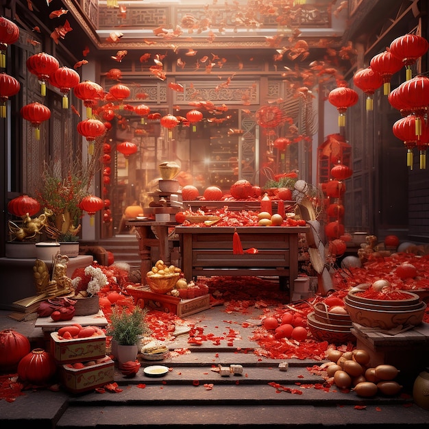 3D-foto's van Chinese nieuwjaarsfeesten