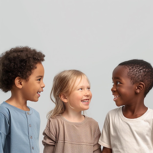 3D-foto's van schattige gelukkige kinderen.