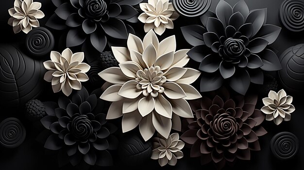3D-foto van bloemen