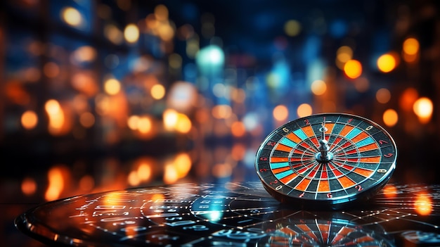 3D foto van een dartboard behang