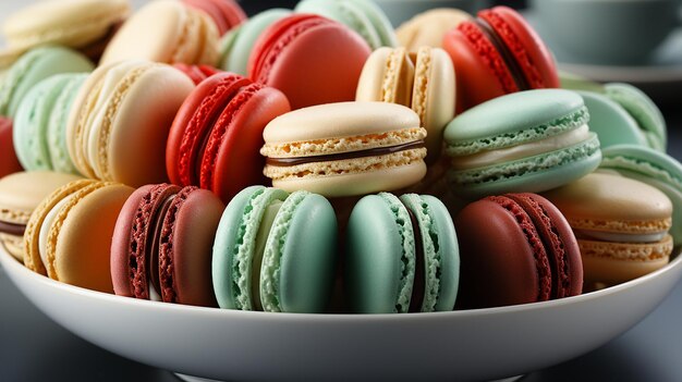 3d foto van een foto macarons behang