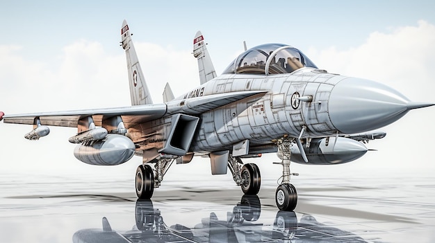 3D-foto van een gevechtsvliegtuig