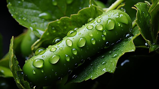 3D foto van een groen erwten behang