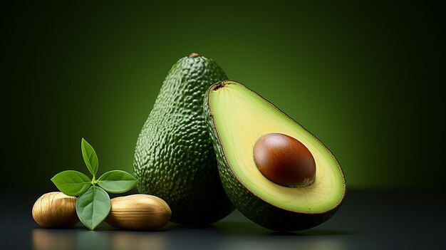 3D-foto van het karakterontwerp van de avocado