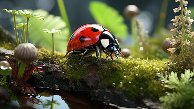 3D-foto van lieveheersbeestje