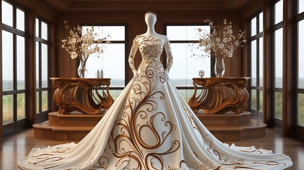 3D foto van prachtige model jurken
