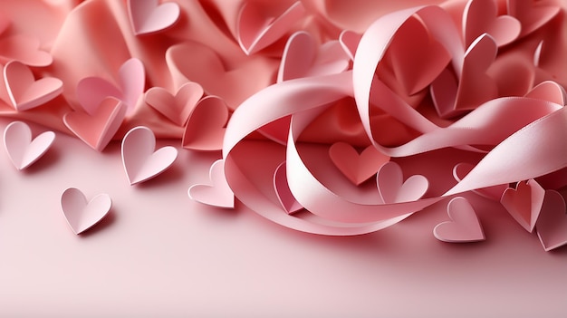 3D-foto van roze hartbehangontwerp