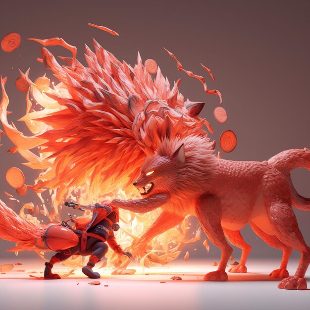 3d fox demon illustration12