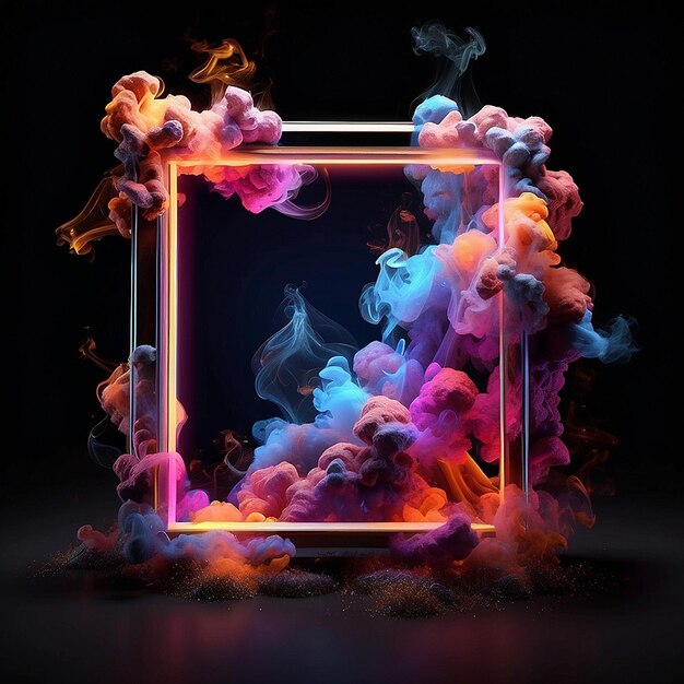 3D frame and abstract photo background