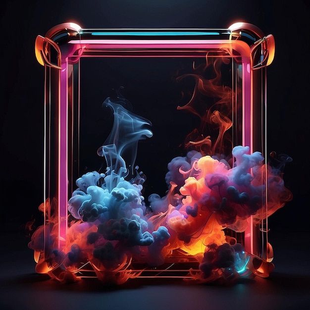 3D frame and abstract photo background