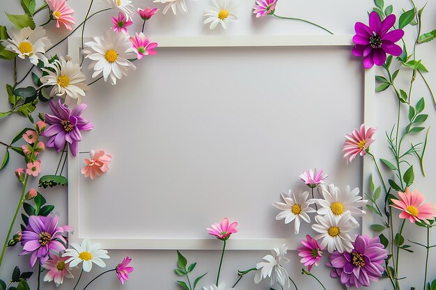 Photo 3d frame with flowers