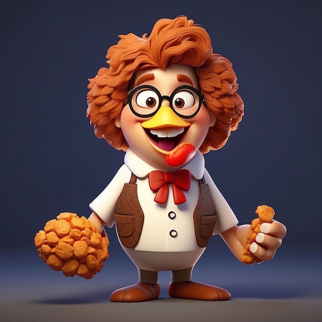 3d fried chicken character