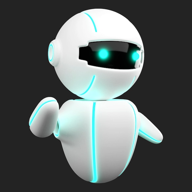 3D Friendly Cute robot virtual smart assistant bot chatbot mascot AI Artificial intelligence