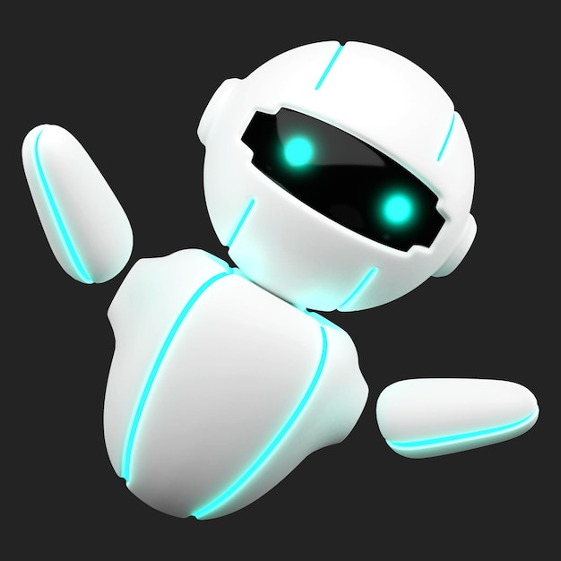 Photo 3d friendly cute robot virtual smart assistant bot chatbot mascot ai artificial intelligence