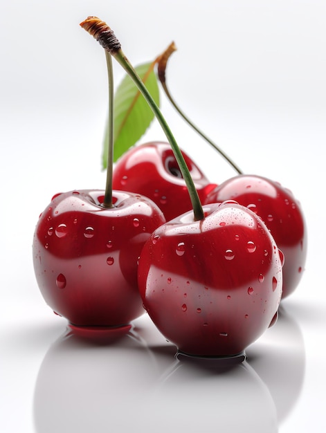 3d fruits realistic focus of cherry