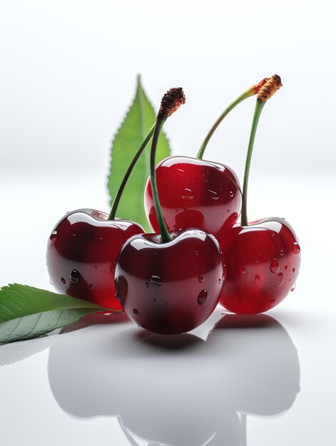 3d fruits realistic focus of cherry