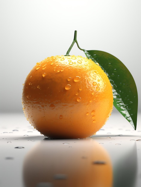 3d fruits realistic focus of orange