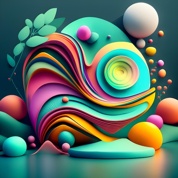 Photo 3d funny absttract wallpaper generative ai