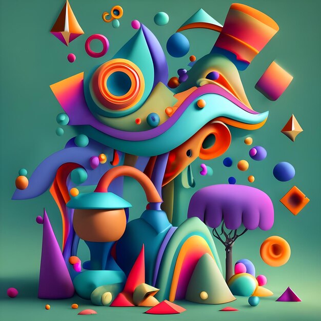 Photo 3d funny absttract wallpaper generative ai