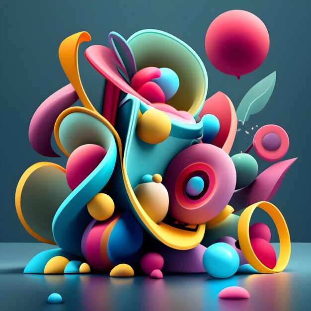 Photo 3d funny absttract wallpaper generative ai