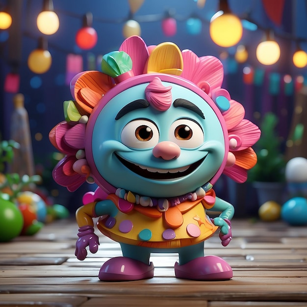 3d funny cartoonist carnival characters