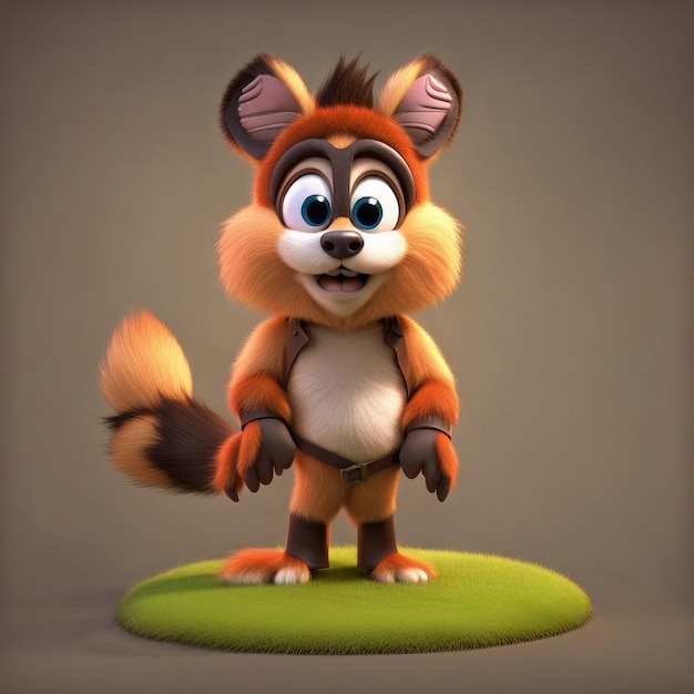 Photo a 3d funny and furry cartoon character