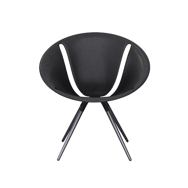 3d Furniture black plastic bar chair isolated on a white background Decoration Design for cafe dining