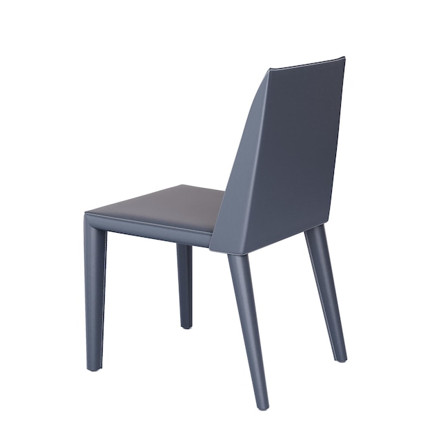 3d Furniture blue leather single chair isolated on a white background Decoration Design for Dining