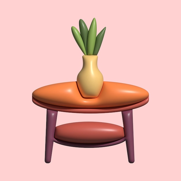 3D Furniture Graphic Asset with Light Background