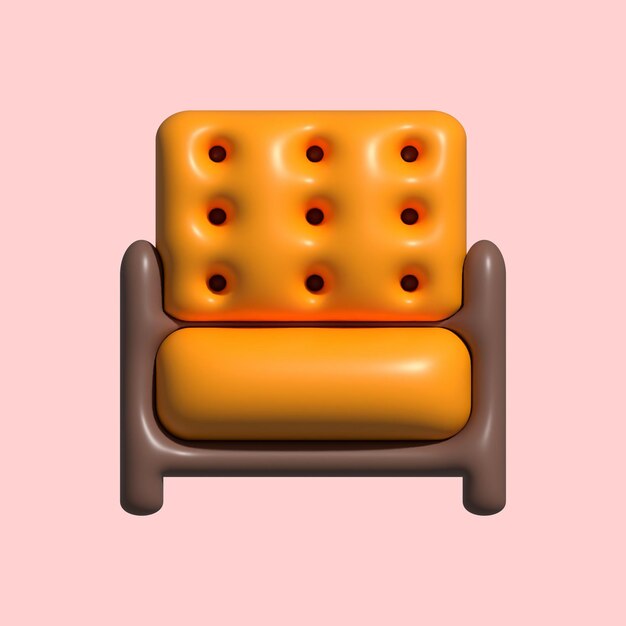 3D Furniture Graphic Asset with Light Background