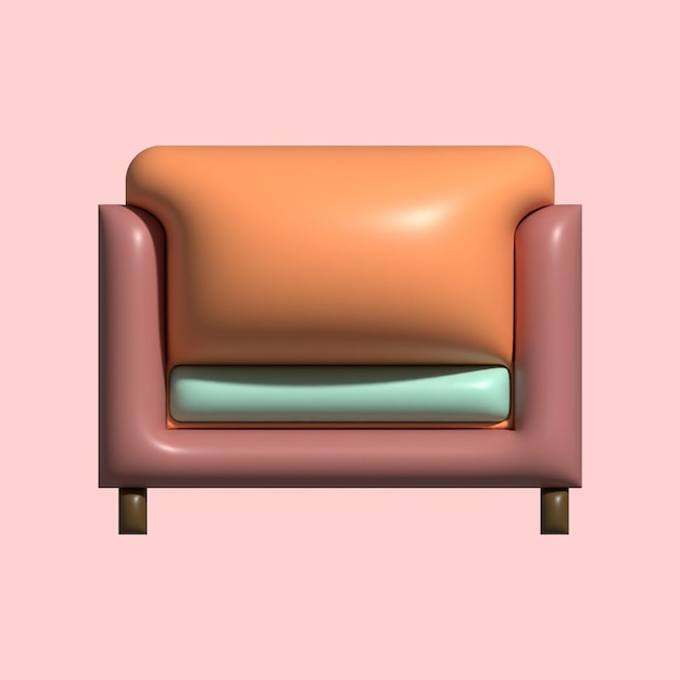 3D Furniture Graphic Asset with Light Background