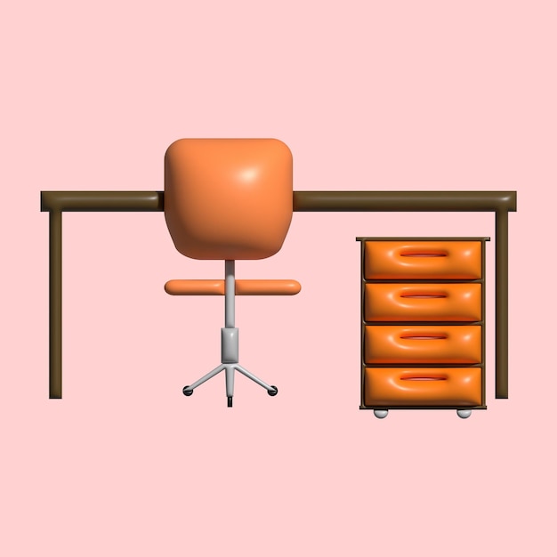 3D Furniture Graphic Asset with Light Background