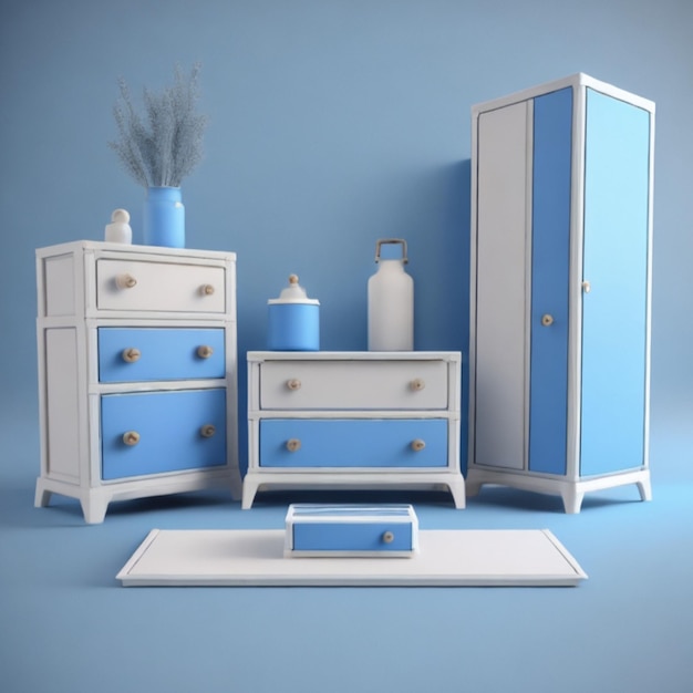 3D furniture mockup 1 set AI Generative