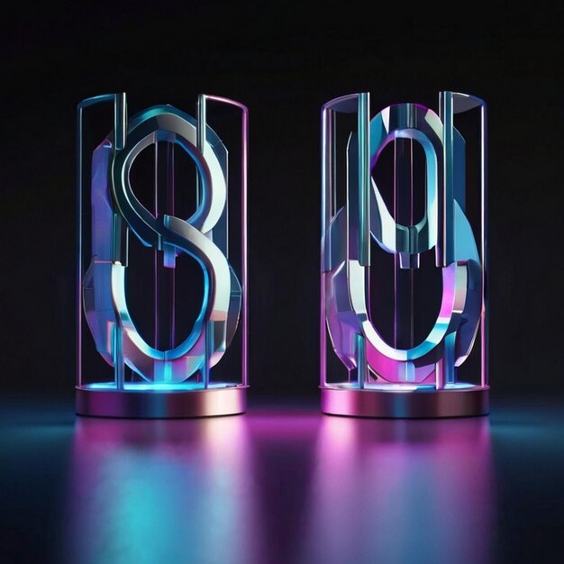 Photo 3d futuristic hologram pedestal logo mockup with smoke