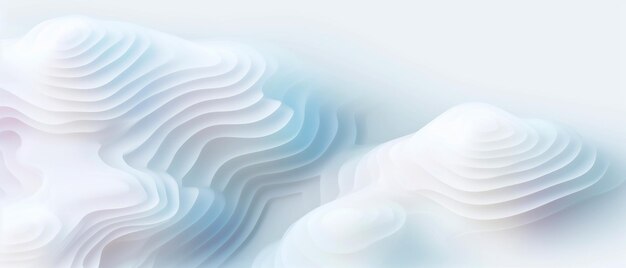 3D futuristic render of bright shaped waves in white clean color Wallpaper header for business