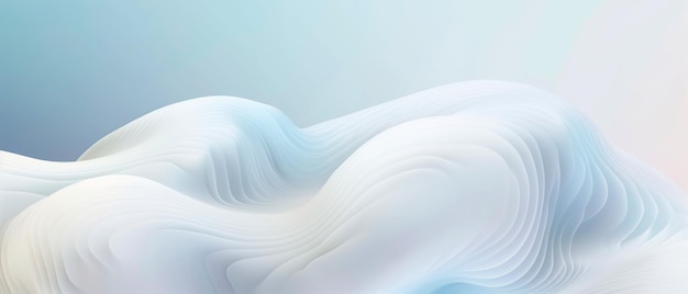 3D futuristic render of bright shaped waves in white clean color Wallpaper header for business